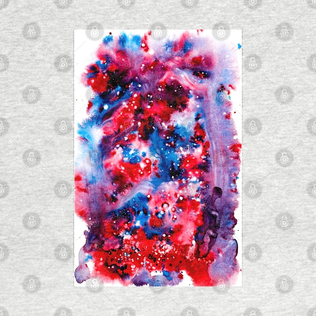 dark pink and blue watercolour swirl by LeighsDesigns